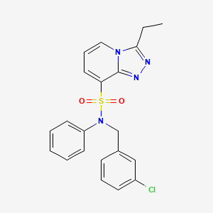 molecular formula C21H19ClN4O2S B2953846 N-[(3-chlorophenyl)methyl]-3-ethyl-N-phenyl-[1,2,4]triazolo[4,3-a]pyridine-8-sulfonamide CAS No. 1251586-05-6
