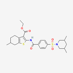 Ethyl 2-(4-((3,5-dimethylpiperidin-1-yl)sulfonyl)benzamido)-6-methyl-4,5,6,7-tetrahydrobenzo[b]thiophene-3-carboxylate