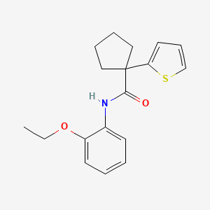 molecular formula C18H21NO2S B2953874 N-(2-ethoxyphenyl)-1-(thiophen-2-yl)cyclopentanecarboxamide CAS No. 1049514-84-2