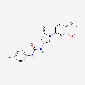 1-(1-(2,3-Dihydrobenzo[b][1,4]dioxin-6-yl)-5-oxopyrrolidin-3-yl)-3-(p-tolyl)urea