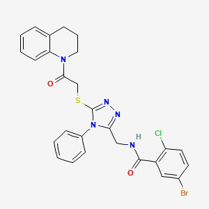 5-bromo-2-chloro-N-((5-((2-(3,4-dihydroquinolin-1(2H)-yl)-2-oxoethyl)thio)-4-phenyl-4H-1,2,4-triazol-3-yl)methyl)benzamide