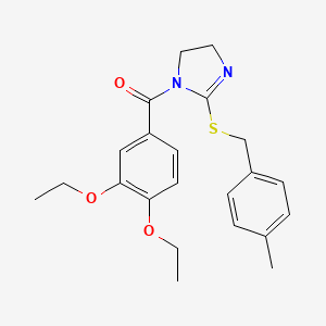 (3,4-diethoxyphenyl)(2-((4-methylbenzyl)thio)-4,5-dihydro-1H-imidazol-1-yl)methanone