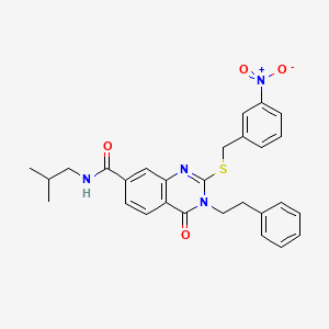 N-isobutyl-2-((3-nitrobenzyl)thio)-4-oxo-3-phenethyl-3,4-dihydroquinazoline-7-carboxamide