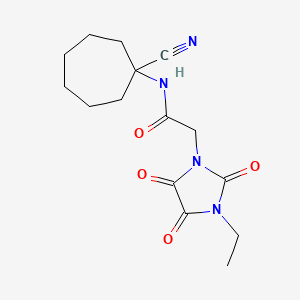 N-(1-cyanocycloheptyl)-2-(3-ethyl-2,4,5-trioxoimidazolidin-1-yl)acetamide