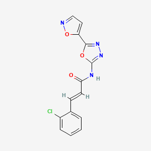 (E)-3-(2-chlorophenyl)-N-(5-(isoxazol-5-yl)-1,3,4-oxadiazol-2-yl)acrylamide