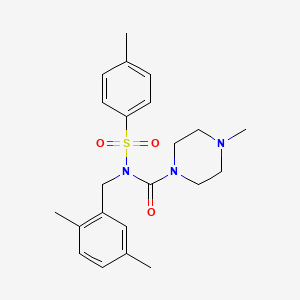 molecular formula C22H29N3O3S B2953900 N-(2,5-二甲基苄基)-4-甲基-N-甲苯磺酰基哌嗪-1-甲酰胺 CAS No. 887196-85-2