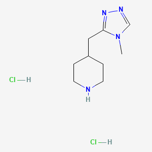 molecular formula C9H18Cl2N4 B2953905 4-[(4-Methyl-4H-1,2,4-triazol-3-yl)methyl]piperidine dihydrochloride CAS No. 2126176-91-6