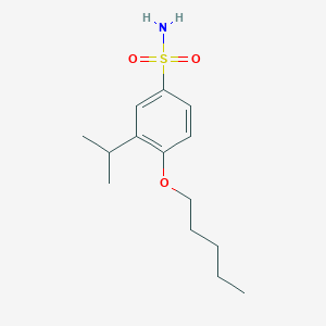 molecular formula C14H23NO3S B2953912 4-(Pentyloxy)-3-(propan-2-yl)benzene-1-sulfonamide CAS No. 1094662-80-2