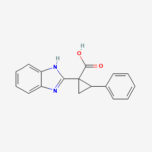 molecular formula C17H14N2O2 B2953916 1-(1H-benzimidazol-2-yl)-2-phenylcyclopropanecarboxylic acid CAS No. 929974-73-2