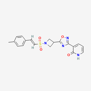 (E)-3-(5-(1-((4-methylstyryl)sulfonyl)azetidin-3-yl)-1,2,4-oxadiazol-3-yl)pyridin-2(1H)-one