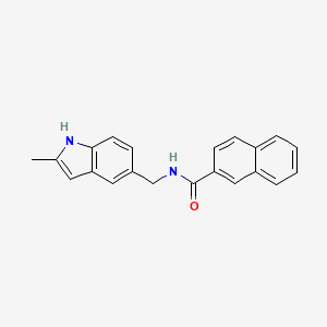 molecular formula C21H18N2O B2953921 N-[(2-methyl-1H-indol-5-yl)methyl]naphthalene-2-carboxamide CAS No. 852136-59-5