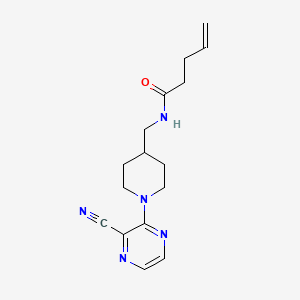 molecular formula C16H21N5O B2953930 N-((1-(3-cyanopyrazin-2-yl)piperidin-4-yl)methyl)pent-4-enamide CAS No. 1797534-67-8