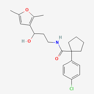 1-(4-chlorophenyl)-N-(3-(2,5-dimethylfuran-3-yl)-3-hydroxypropyl)cyclopentanecarboxamide