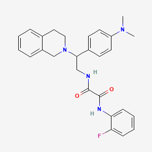 molecular formula C27H29FN4O2 B2953940 N1-(2-(3,4-二氢异喹啉-2(1H)-基)-2-(4-(二甲氨基)苯基)乙基)-N2-(2-氟苯基)草酰胺 CAS No. 941959-14-4