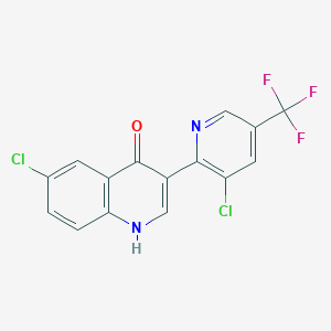 6-chloro-3-[3-chloro-5-(trifluoromethyl)-2-pyridinyl]-4(1H)-quinolinone