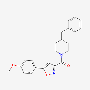 molecular formula C23H24N2O3 B2953949 (4-苄基哌啶-1-基)(5-(4-甲氧基苯基)异恶唑-3-基)甲酮 CAS No. 898482-11-6