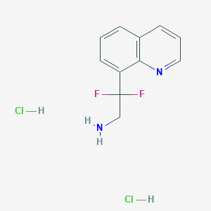 molecular formula C11H12Cl2F2N2 B2953950 2,2-Difluoro-2-quinolin-8-ylethanamine;dihydrochloride CAS No. 2418716-33-1