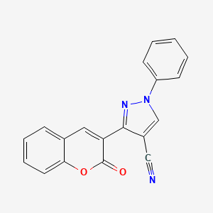 molecular formula C19H11N3O2 B2953960 3-(2-Oxo-2H-chromen-3-yl)-1-phenyl-1H-pyrazole-4-carbonitrile CAS No. 371773-61-4
