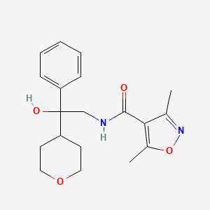 molecular formula C19H24N2O4 B2953963 N-(2-hydroxy-2-phenyl-2-(tetrahydro-2H-pyran-4-yl)ethyl)-3,5-dimethylisoxazole-4-carboxamide CAS No. 2034403-01-3