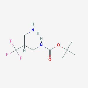molecular formula C9H17F3N2O2 B2953966 叔丁基 N-[3-氨基-2-(三氟甲基)丙基]氨基甲酸酯 CAS No. 1697880-07-1