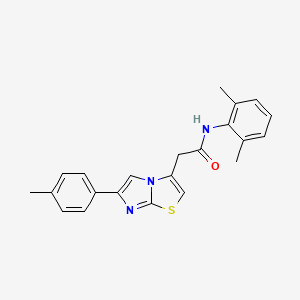 molecular formula C22H21N3OS B2953969 N-(2,6-二甲基苯基)-2-(6-(对甲苯基)咪唑并[2,1-b]噻唑-3-基)乙酰胺 CAS No. 897463-66-0