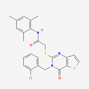 2-((3-(2-chlorobenzyl)-4-oxo-3,4-dihydrothieno[3,2-d]pyrimidin-2-yl)thio)-N-mesitylacetamide