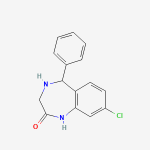 molecular formula C15H13ClN2O B2954000 8-chloro-5-phenyl-4,5-dihydro-1H-benzo[e][1,4]diazepin-2(3H)-one CAS No. 1795518-01-2