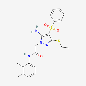 B2954002 2-(5-amino-3-(ethylthio)-4-(phenylsulfonyl)-1H-pyrazol-1-yl)-N-(2,3-dimethylphenyl)acetamide CAS No. 1019099-63-8