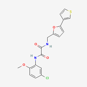 molecular formula C18H15ClN2O4S B2954004 N1-(5-chloro-2-methoxyphenyl)-N2-((5-(thiophen-3-yl)furan-2-yl)methyl)oxalamide CAS No. 2034341-39-2