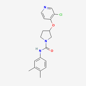 molecular formula C18H20ClN3O2 B2954009 3-((3-chloropyridin-4-yl)oxy)-N-(3,4-dimethylphenyl)pyrrolidine-1-carboxamide CAS No. 2034393-41-2