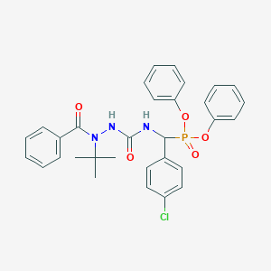 molecular formula C31H31ClN3O5P B295401 Diphenyl {[(2-benzoyl-2-tert-butylhydrazino)carbonyl]amino}(4-chlorophenyl)methylphosphonate 