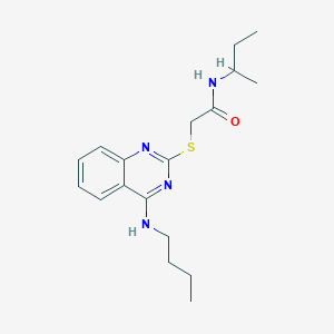 molecular formula C18H26N4OS B2954010 N-(仲丁基)-2-((4-(丁氨基)喹唑啉-2-基)硫代)乙酰胺 CAS No. 422532-69-2