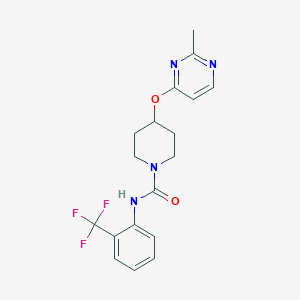 molecular formula C18H19F3N4O2 B2954012 4-((2-methylpyrimidin-4-yl)oxy)-N-(2-(trifluoromethyl)phenyl)piperidine-1-carboxamide CAS No. 2097926-11-7