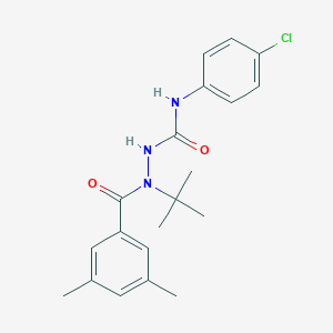 molecular formula C20H24ClN3O2 B295402 1-[Tert-butyl-[(3,5-dimethylphenyl)-oxomethyl]amino]-3-(4-chlorophenyl)urea 