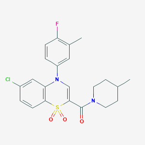 molecular formula C22H22ClFN2O3S B2954022 N-(2-methoxyphenyl)-2-[2-(5-phenyl-1,3,4-oxadiazol-2-yl)-1H-pyrrol-1-yl]acetamide CAS No. 1251604-74-6