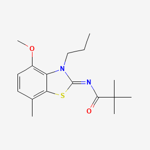 molecular formula C17H24N2O2S B2954023 (Z)-N-(4-methoxy-7-methyl-3-propylbenzo[d]thiazol-2(3H)-ylidene)pivalamide CAS No. 898428-47-2