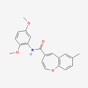molecular formula C20H19NO4 B2954025 N-(2,5-二甲氧基苯基)-7-甲基-1-苯并氧杂菲-4-甲酰胺 CAS No. 1049035-78-0