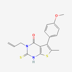 molecular formula C17H16N2O2S2 B2954031 3-allyl-5-(4-methoxyphenyl)-6-methyl-2-thioxo-2,3-dihydrothieno[2,3-d]pyrimidin-4(1H)-one CAS No. 442865-56-7