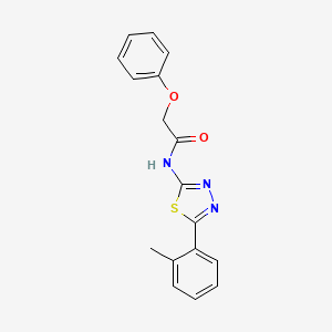 molecular formula C17H15N3O2S B2954034 2-苯氧基-N-(5-(邻甲苯基)-1,3,4-噻二唑-2-基)乙酰胺 CAS No. 392244-91-6