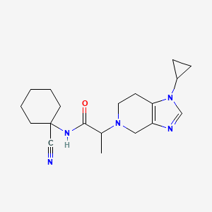 molecular formula C19H27N5O B2954035 N-(1-cyanocyclohexyl)-2-{1-cyclopropyl-1H,4H,5H,6H,7H-imidazo[4,5-c]pyridin-5-yl}propanamide CAS No. 1427884-52-3