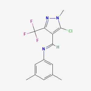 N-{(E)-[5-chloro-1-methyl-3-(trifluoromethyl)-1H-pyrazol-4-yl]methylidene}-3,5-dimethylaniline