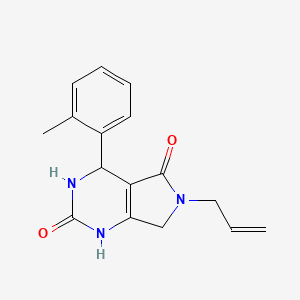 molecular formula C16H17N3O2 B2954039 6-烯丙基-4-(邻甲苯基)-3,4,6,7-四氢-1H-吡咯并[3,4-d]嘧啶-2,5-二酮 CAS No. 878123-67-2