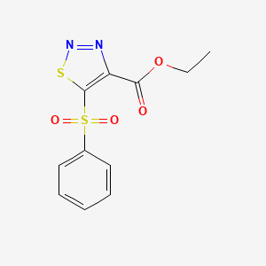 molecular formula C11H10N2O4S2 B2954047 Ethyl 5-(phenylsulfonyl)-1,2,3-thiadiazole-4-carboxylate CAS No. 306977-17-3