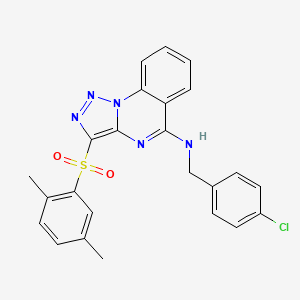 molecular formula C24H20ClN5O2S B2954050 N-(4-chlorobenzyl)-3-[(2,5-dimethylphenyl)sulfonyl][1,2,3]triazolo[1,5-a]quinazolin-5-amine CAS No. 866807-81-0