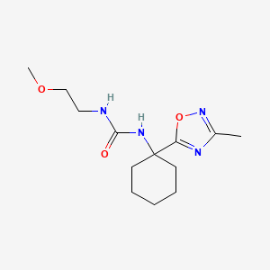 molecular formula C13H22N4O3 B2954057 1-(2-Methoxyethyl)-3-(1-(3-methyl-1,2,4-oxadiazol-5-yl)cyclohexyl)urea CAS No. 1396680-89-9