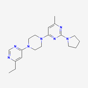 molecular formula C19H27N7 B2954074 4-[4-(6-Ethylpyrimidin-4-yl)piperazin-1-yl]-6-methyl-2-pyrrolidin-1-ylpyrimidine CAS No. 2415472-56-7