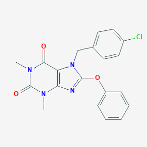 molecular formula C20H17ClN4O3 B295410 7-(4-chlorobenzyl)-1,3-dimethyl-8-phenoxy-3,7-dihydro-1H-purine-2,6-dione 