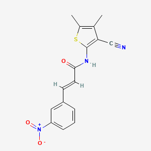 molecular formula C16H13N3O3S B2954101 (E)-N-(3-cyano-4,5-dimethylthiophen-2-yl)-3-(3-nitrophenyl)acrylamide CAS No. 540793-81-5