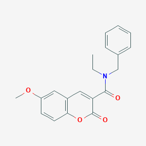 molecular formula C20H19NO4 B2954117 N-benzyl-N-ethyl-6-methoxy-2-oxo-2H-chromene-3-carboxamide CAS No. 915883-99-7
