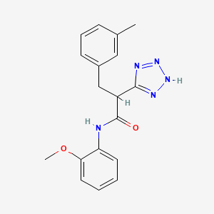 molecular formula C18H19N5O2 B2954119 N-(2-甲氧基苯基)-3-(3-甲基苯基)-2-(2H-四唑-5-基)丙酰胺 CAS No. 483993-93-7